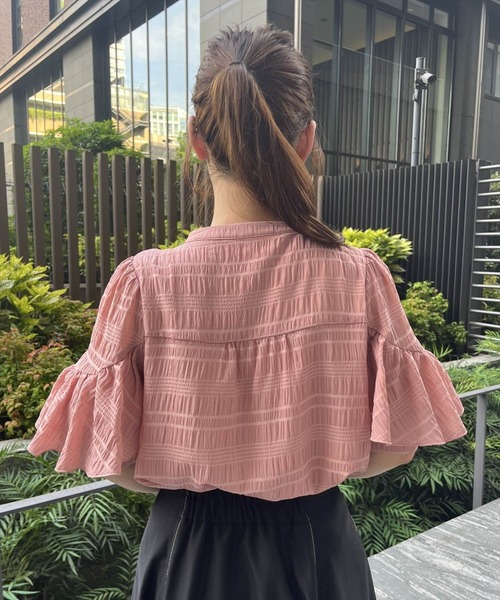WILLSELECTION(ウィルセレクション)の「シアーチェックフリルブラウス(シャツ/ブラウス・レディース・ブラック/オフホワイト/ピンク・MEDIUM)」の9枚目の写真