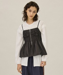 PUBLIC TOKYO | ギャザリングフロントジップキャミ(キャミソール)