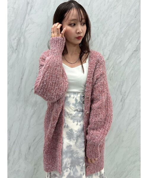 dazzlin（ダズリン）の「ブレンドカラーミドルカーディガン（カーディガン/ボレロ・レディース・パープル/ピンク/グレー/ベージュ・FREE）」の20枚目の写真