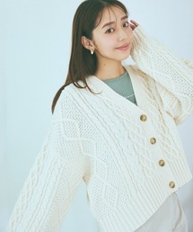 mysty woman | 【井桁弘恵さん着用アイテム】ケーブルアミVネックカーデ 975240(カーディガン/ボレロ)