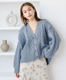 mysty woman | 【井桁弘恵さん着用アイテム】ケーブルアミVネックカーデ　975240(カーディガン/ボレロ)