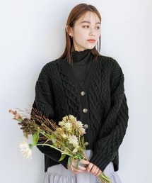 mysty woman | 【井桁弘恵さん着用アイテム】ケーブルアミVネックカーデ　975240(カーディガン/ボレロ)