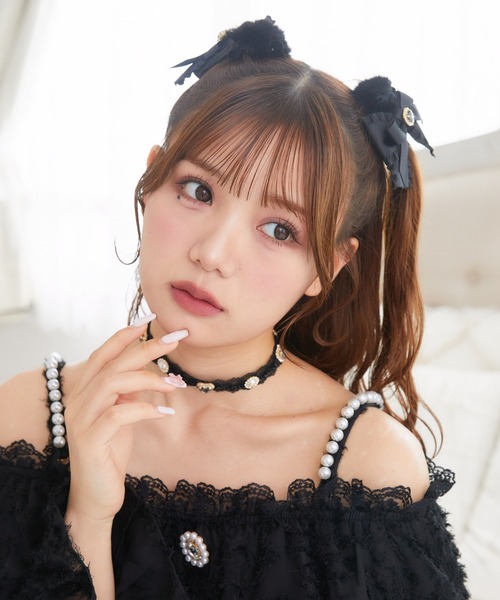 ROJITA（ロジータ）の「ハートチャーム付き２WAYビジュチョーカー（チョーカー・レディース・ブラック/ホワイト・FREE）」の9枚目の写真