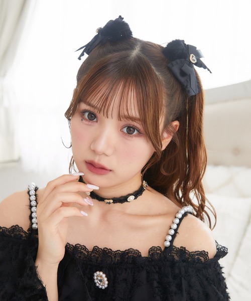 ROJITA（ロジータ）の「ハートチャーム付き２WAYビジュチョーカー（チョーカー・レディース・ブラック/ホワイト・FREE）」の10枚目の写真