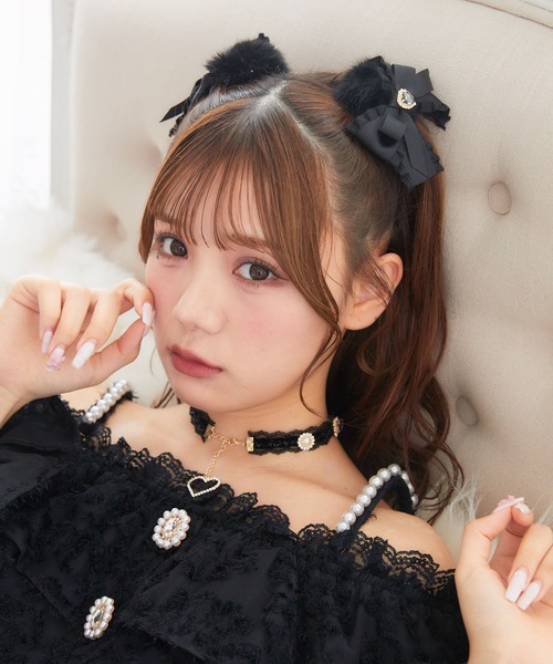 ROJITA（ロジータ）の「ハートチャーム付き２WAYビジュチョーカー（チョーカー・レディース・ブラック/ホワイト・FREE）」の18枚目の写真