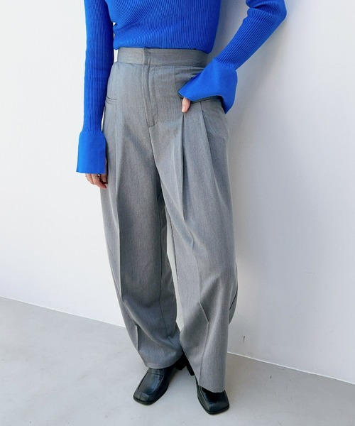 y/m（イム）の「ワイドタックパンツ（スラックス・レディース・グレー/ブラック/ネイビー/グレー系その他2・FREE）」の19枚目の写真