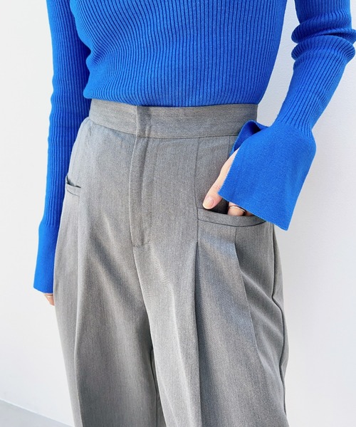 y/m（イム）の「ワイドタックパンツ（スラックス・レディース・グレー/ブラック/ネイビー/グレー系その他2・FREE）」の20枚目の写真