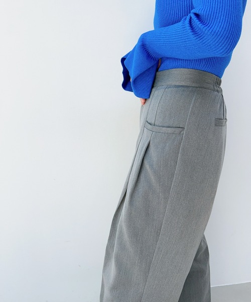 y/m（イム）の「ワイドタックパンツ（スラックス・レディース・グレー/ブラック/ネイビー/グレー系その他2・FREE）」の22枚目の写真