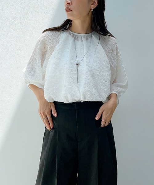 y/m（イム）の「ワイドタックパンツ（スラックス・レディース・グレー/ブラック/ネイビー/グレー系その他2・FREE）」の6枚目の写真