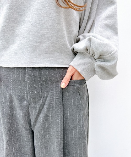 y/m（イム）の「ワイドタックパンツ（スラックス・レディース・グレー/ブラック/ネイビー/グレー系その他2・FREE）」の12枚目の写真