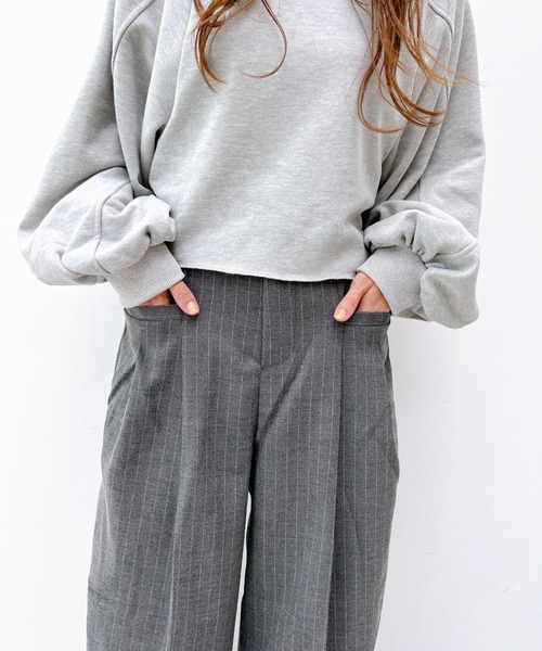 y/m（イム）の「ワイドタックパンツ（スラックス・レディース・グレー/ブラック/ネイビー/グレー系その他2・FREE）」の13枚目の写真