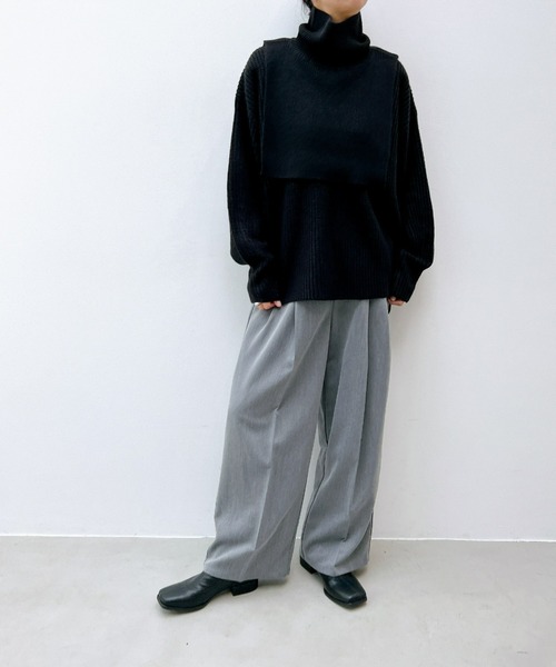 y/m（イム）の「ワイドタックパンツ（スラックス・レディース・グレー/ブラック/ネイビー/グレー系その他2・FREE）」の17枚目の写真