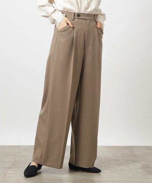 grove（グローブ）の「◇綺麗シルエット！ ウール調タックワイドパンツ