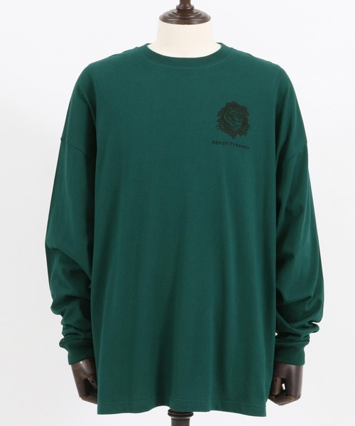 CAMBIO(カンビオ)の「mlt4474- ビッグシルエットロンT(RESIST TYRANNY)(Tシャツ/カットソー・メンズ・グレー/ホワイト/グリーン・XL/L/M/S)」の12枚目の写真