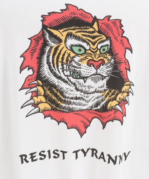 CAMBIO(カンビオ)の「mlt4474- ビッグシルエットロンT(RESIST TYRANNY)(Tシャツ/カットソー・メンズ・グレー/ホワイト/グリーン・XL/L/M/S)」の16枚目の写真