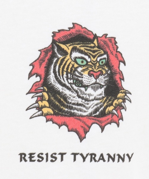 CAMBIO(カンビオ)の「mlt4474- ビッグシルエットロンT(RESIST TYRANNY)(Tシャツ/カットソー・メンズ・グレー/ホワイト/グリーン・XL/L/M/S)」の18枚目の写真