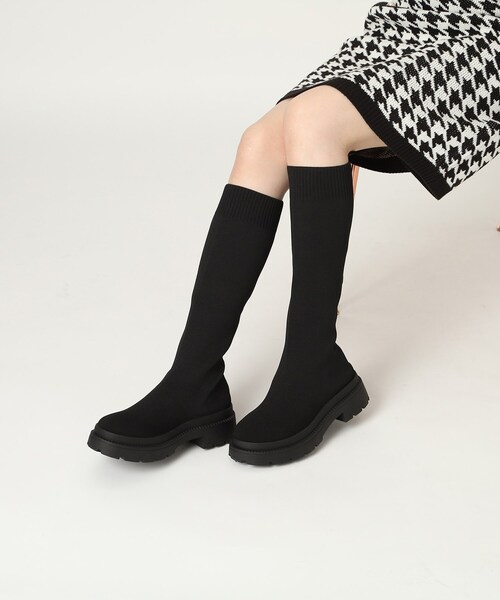 cs T&P（シーエスティーアンドピー）の「ニットロングブーツ（ブーツ・レディース・ブラック系2・S/M/L/LL）」の5枚目の写真