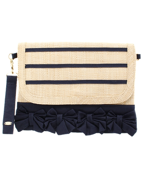 Chico（チコ）の「雑材リボンクラッチ（クラッチバッグ・レディース・ブラック/アイボリー/ネイビー・FREE）」の3枚目の写真