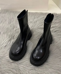 バックジップ ショートブーツ
