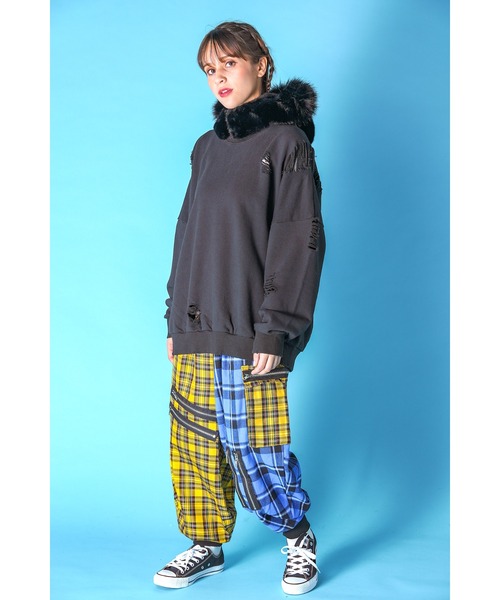 an meets zakka（アンミツザッカ）の「an meets zakka ミックスファーフーディーバラクラバ（ネックウォーマー/スヌード・レディース・グレー/レオパード/ブラック/アイボリー/ベージュ/ホワイト/ピンク・ONE SIZE/ONESIZE）」の22枚目の写真