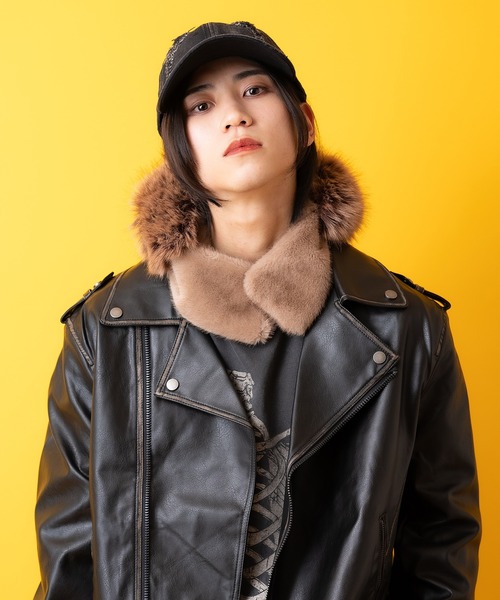 an meets zakka ミックスファーフーディーバラクラバ / ファーフード