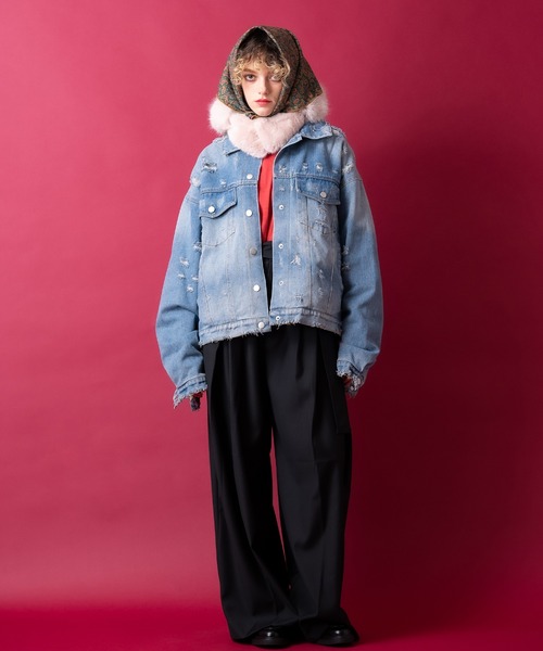 セール】an meets zakka ミックスファーフーディーバラクラバ（ネック