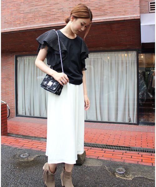 CROON A SONG（クルーンアソング）の「ジョーゼットガウチョパンツ（その他パンツ・レディース・ホワイト/ブラック/カーキ・FREE）」の14枚目の写真