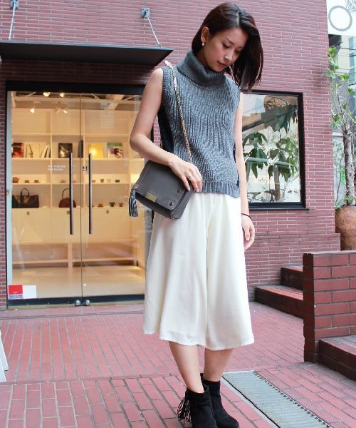 CROON A SONG（クルーンアソング）の「ジョーゼットガウチョパンツ（その他パンツ・レディース・ホワイト/ブラック/カーキ・FREE）」の16枚目の写真