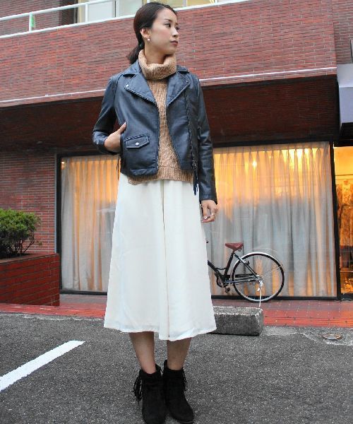 CROON A SONG（クルーンアソング）の「ジョーゼットガウチョパンツ（その他パンツ・レディース・ホワイト/ブラック/カーキ・FREE）」の15枚目の写真