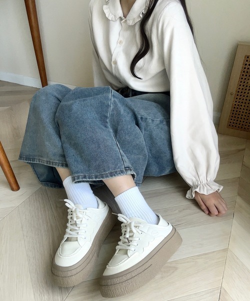 Cham.（チャム）の「カジュアルキャンバススニーカー（スニーカー・レディース・オフホワイト/ブラック/ベージュ・22.5/23/23.5/24/24.5/25）」の5枚目の写真