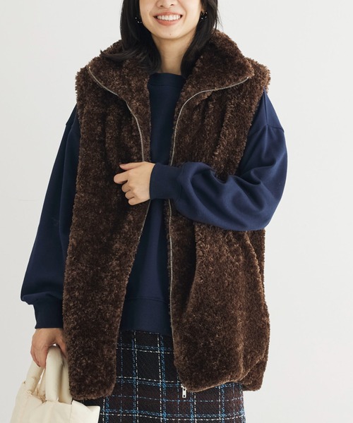 AJUGA.（アジュガ）の「□AJUGA.×GP ファーZIPベスト（ダウンベスト