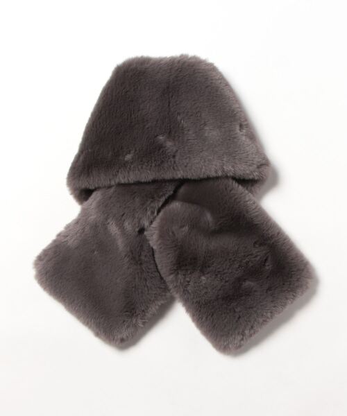 Right-on（ライトオン）の「フェイクファーティペット（マフラー・レディース・グレー/ベージュ・ONE SIZE）」の3枚目の写真