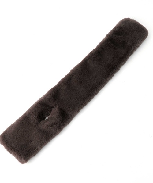 Right-on（ライトオン）の「フェイクファーティペット（マフラー・レディース・グレー/ベージュ・ONE SIZE）」の4枚目の写真