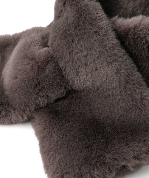 Right-on（ライトオン）の「フェイクファーティペット（マフラー・レディース・グレー/ベージュ・ONE SIZE）」の5枚目の写真