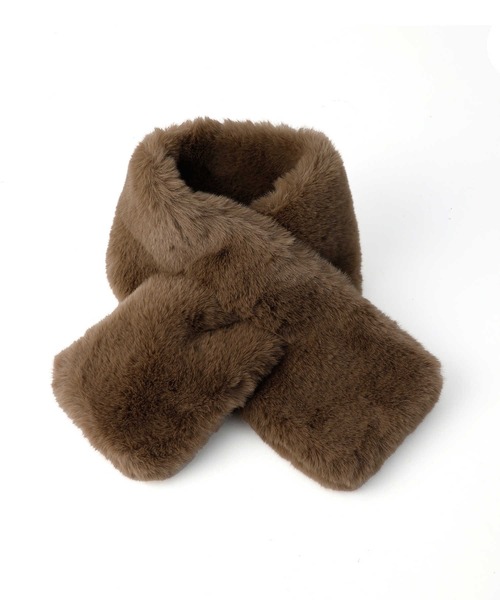 Right-on（ライトオン）の「フェイクファーティペット（マフラー・レディース・グレー/ベージュ・ONE SIZE）」の8枚目の写真