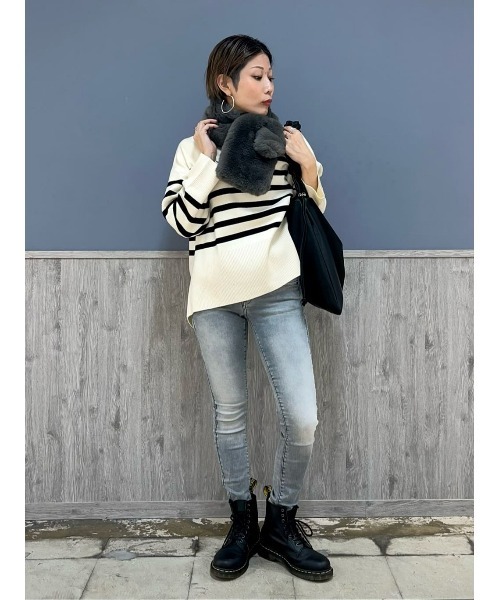 Right-on（ライトオン）の「フェイクファーティペット（マフラー・レディース・グレー/ベージュ・ONE SIZE）」の14枚目の写真