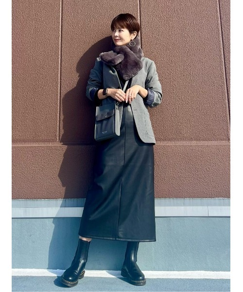 Right-on（ライトオン）の「フェイクファーティペット（マフラー・レディース・グレー/ベージュ・ONE SIZE）」の16枚目の写真