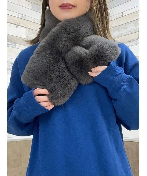 Right-on（ライトオン）の「フェイクファーティペット（マフラー・レディース・グレー/ベージュ・ONE SIZE）」の18枚目の写真