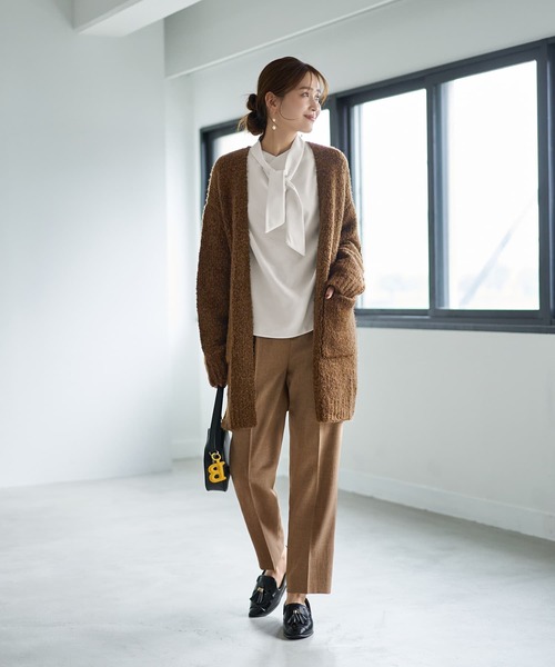 STYLE DELI（スタイルデリ）の「あったかモコモコニットガウン（カーディガン/ボレロ・レディース・ネイビー/ライトグレー/ブラウン系その他・FREE）」の14枚目の写真