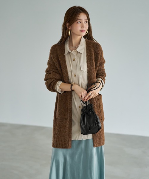 STYLE DELI（スタイルデリ）の「あったかモコモコニットガウン（カーディガン/ボレロ・レディース・ネイビー/ライトグレー/ブラウン系その他・FREE）」の17枚目の写真