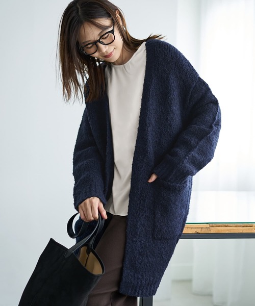 STYLE DELI（スタイルデリ）の「あったかモコモコニットガウン（カーディガン/ボレロ・レディース・ネイビー/ライトグレー/ブラウン系その他・FREE）」の20枚目の写真
