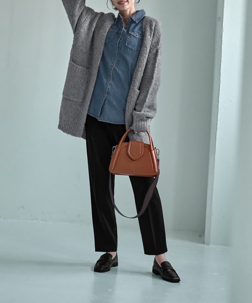 STYLE DELI（スタイルデリ）の「あったかモコモコニットガウン（カーディガン/ボレロ・レディース・ネイビー/ライトグレー/ブラウン系その他・FREE）」の9枚目の写真