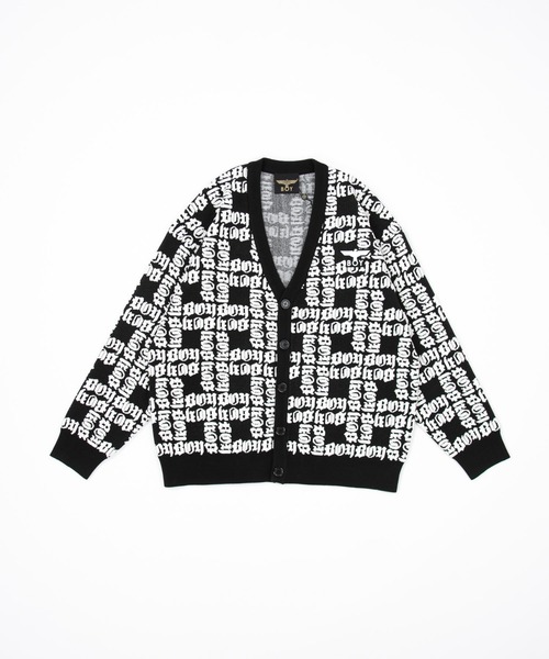 BOY LONDON(ボーイロンドン)の「【BOY LONDON】BOY LOGO PATTERNED KNIT CARDIGAN(カーディガン/ボレロ・メンズ・ブラック・X-SMALL/S/M/L)」の1枚目の写真