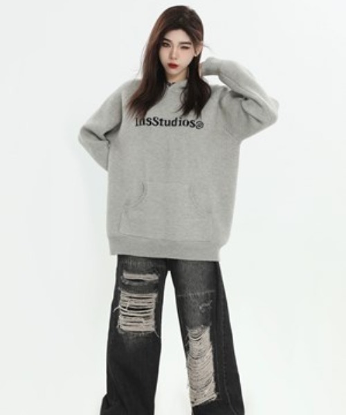 A'GEM/9 × .kom『INSstudios/インスステュディオス』ロゴフーディーパーカー（パーカー）｜A‘gem 9（エージェムナイン）