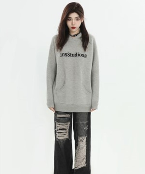 A'GEM/9 × .kom『INSstudios/インスステュディオス』ロゴフーディーパーカー（パーカー）｜A‘gem 9（エージェムナイン）