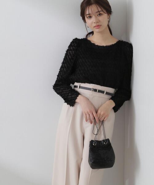 PROPORTION BODY DRESSING（プロポーションボディドレッシング）の「カットジャガードブラウス / 1214110105（シャツ/ブラウス・レディース・ブラック/ホワイト・FREE）」の4枚目の写真