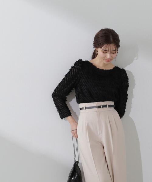 PROPORTION BODY DRESSING（プロポーションボディドレッシング）の「カットジャガードブラウス / 1214110105（シャツ/ブラウス・レディース・ブラック/ホワイト・FREE）」の5枚目の写真