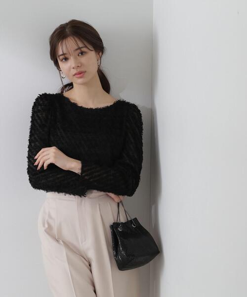 PROPORTION BODY DRESSING（プロポーションボディドレッシング）の「カットジャガードブラウス / 1214110105（シャツ/ブラウス・レディース・ブラック/ホワイト・FREE）」の6枚目の写真