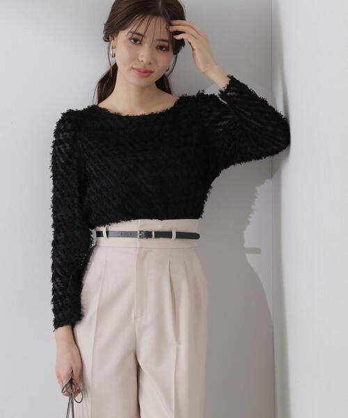 PROPORTION BODY DRESSING（プロポーションボディドレッシング）の「カットジャガードブラウス / 1214110105（シャツ/ブラウス・レディース・ブラック/ホワイト・FREE）」の7枚目の写真