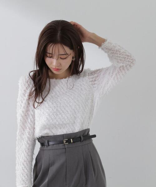 PROPORTION BODY DRESSING（プロポーションボディドレッシング）の「カットジャガードブラウス / 1214110105（シャツ/ブラウス・レディース・ブラック/ホワイト・FREE）」の15枚目の写真